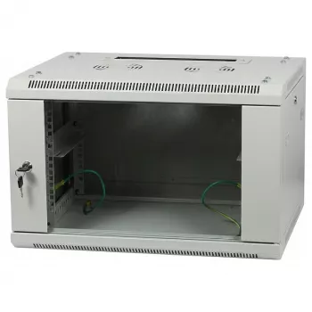ALLNET Armário de rede de parede 19 polegadas 15U 1 peça profundidade 600mm cinzento-claro Flat Pack série SMA