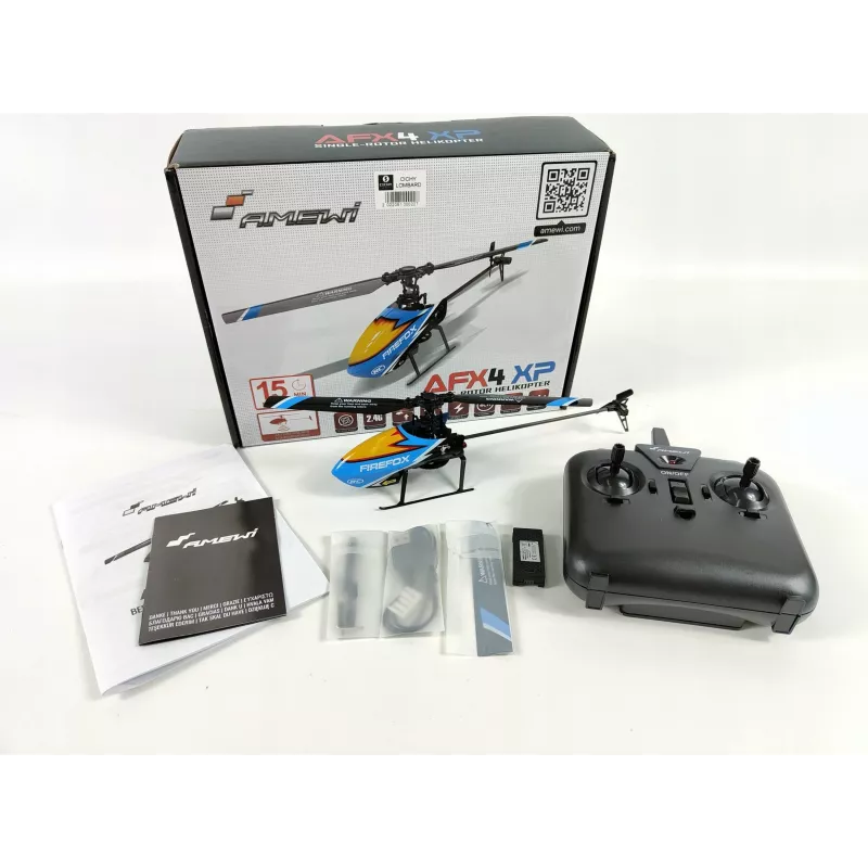 Amewi AFX4 XP Helicóptero RC RTF 2,4 GHz, LiPo 350 mAh, azul/preto