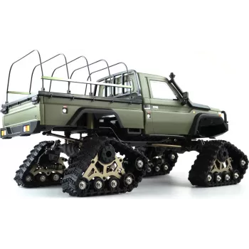 Amewi AMXRock RCX10PTS Scale Crawler Pick-Up verde mate 1:10 RTR motor com escovas carro RC elétrico Crawler 2,4 GHz (22463)