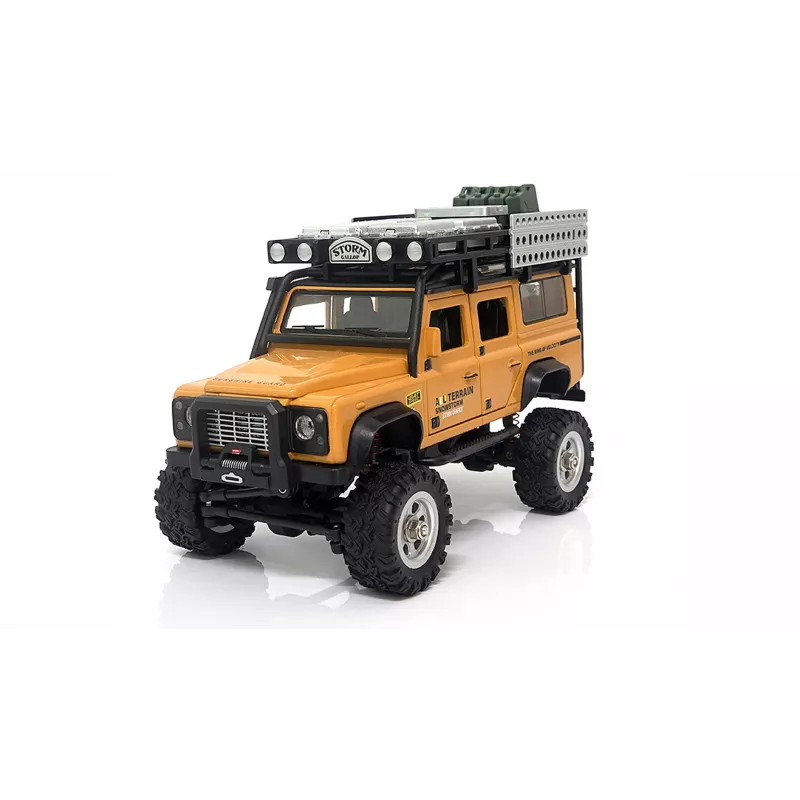 Carro RC AMEWI D90X28 Metal Scale Crawler 4WD 1:28 amarelo