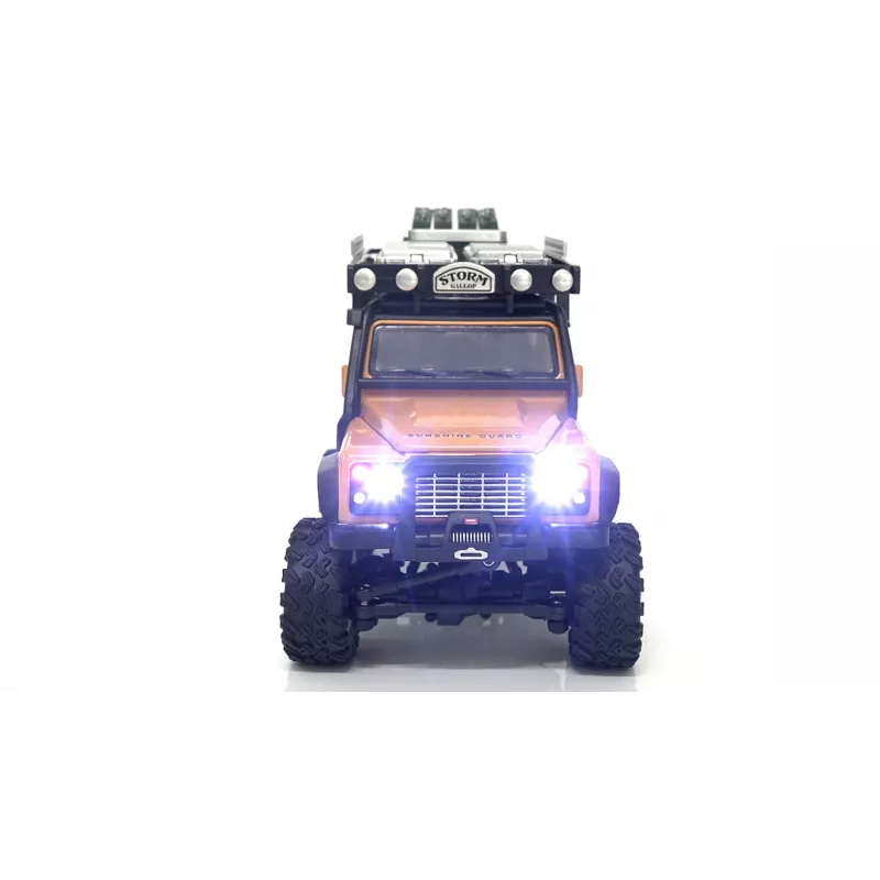 Carro RC AMEWI D90X28 Metal Scale Crawler 4WD 1:28 amarelo