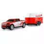Pickup RC AMEWI Die Cast com atrelado para cavalos 1:64 RTR vermelho (22681)