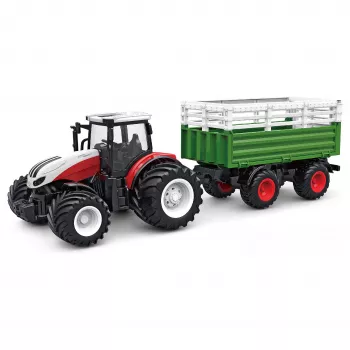 AMEWI Trator RC com atrelado de gado escala 1:24 4WD 2,4GHz camião telecomandado (22601)