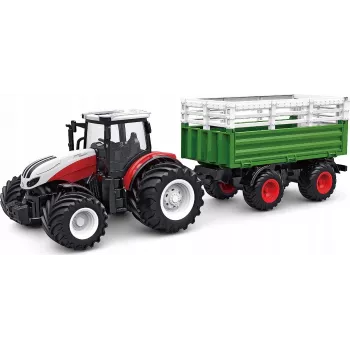 AMEWI Trator RC com atrelado de gado escala 1:24 4WD 2,4GHz camião telecomandado (22601)