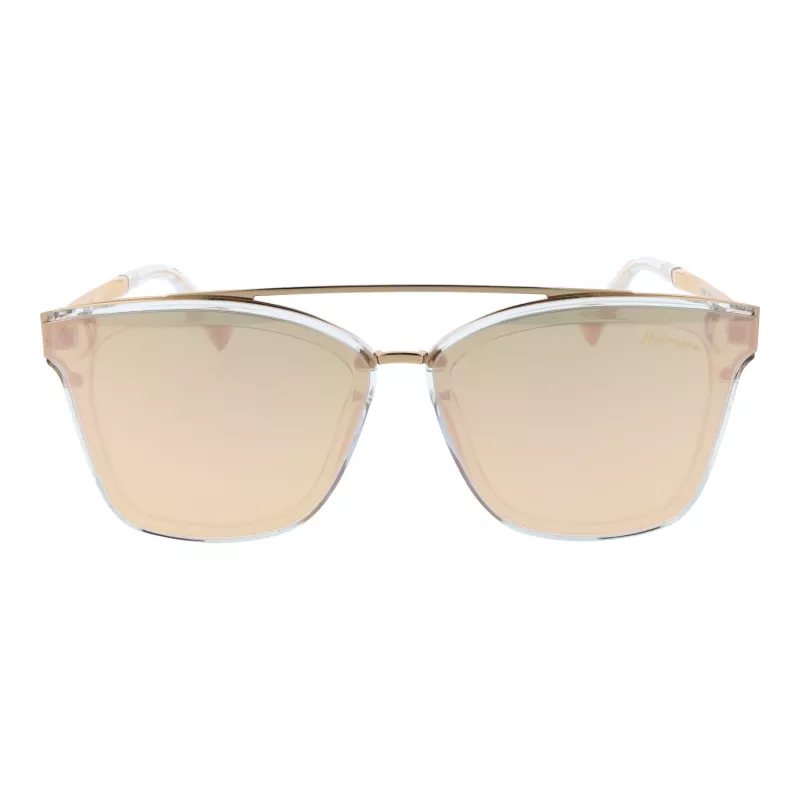 Óculos de sol borboleta para mulher ANA HICKMANN HI9081-66T03, armação dourada, lentes castanhas tonalizadas, 66 mm
