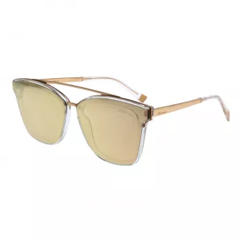 Óculos de sol borboleta para mulher ANA HICKMANN HI9081-66T03, armação dourada, lentes castanhas tonalizadas, 66 mm