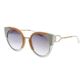 Óculos de sol ANA HICKMANN mulher cat-eye AH3180-52P02 - armação em acetato Havanna com lentes castanhas degradê - 53/22/145 mm