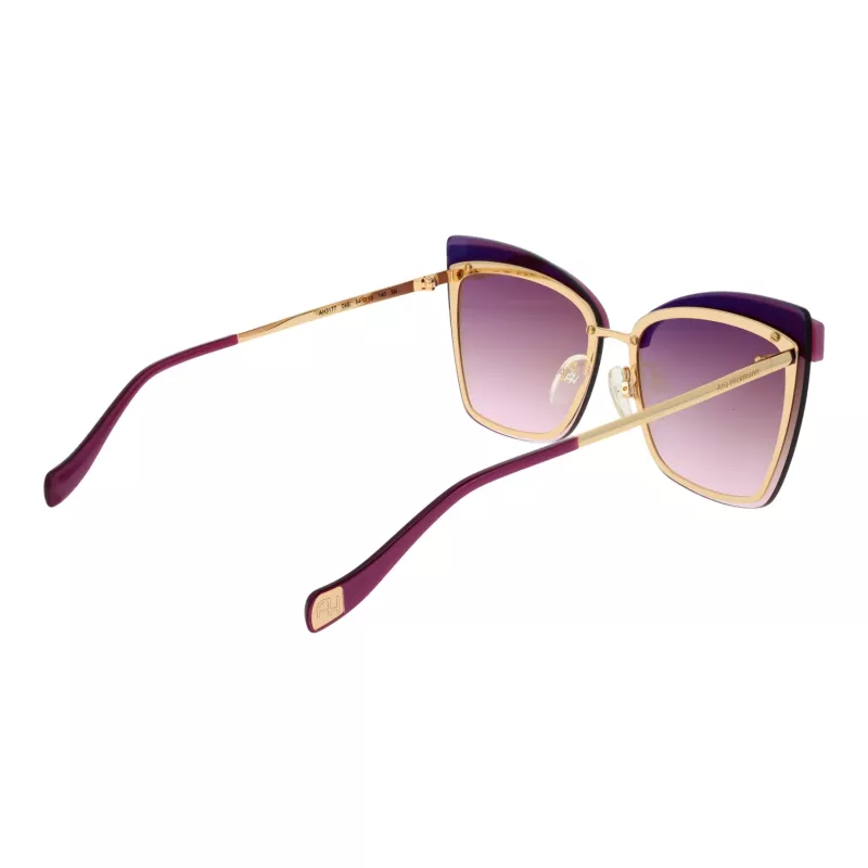 Óculos de sol de mulher ANA HICKMANN AH3177-6404E armação dourada lentes degradê castanhas 64mm