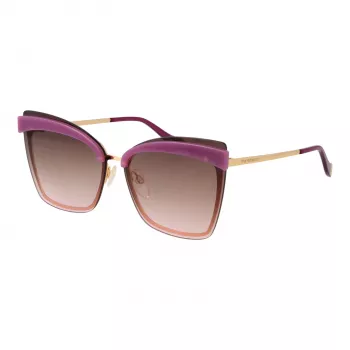 Óculos de sol de mulher ANA HICKMANN AH3177-6404E armação dourada lentes degradê castanhas 64mm