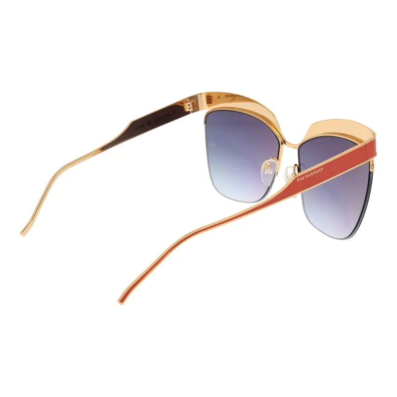 Óculos de sol de mulher ANA HICKMANN AH3179-6205A Butterfly Cat Eye Havana acetato castanho degradê UV400 62mm
