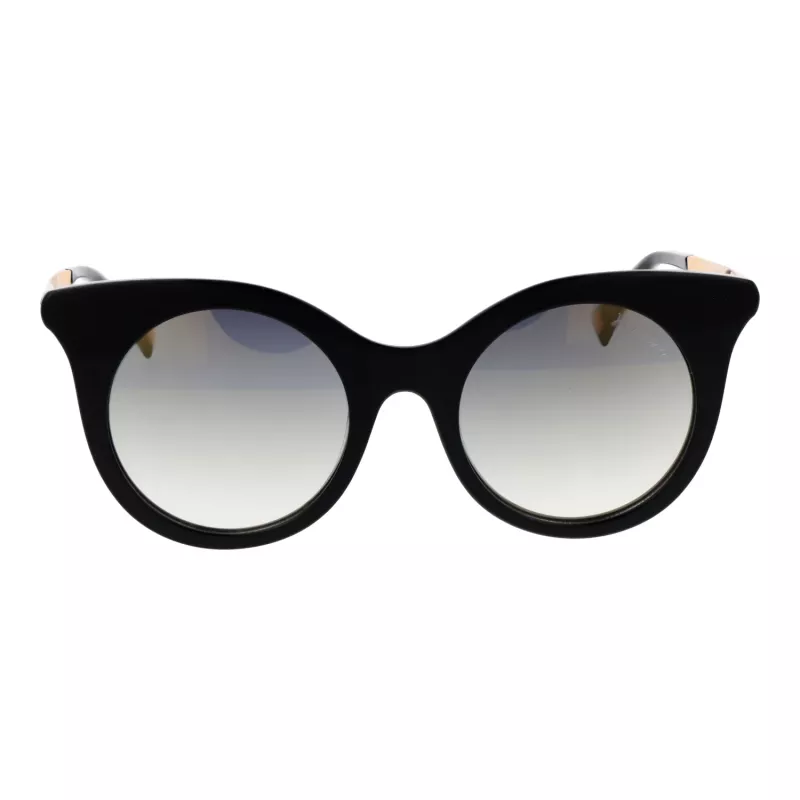Óculos de sol Ana Hickmann mulher HI9063-4901S armação de metal geométrica dourada/castanha com lentes castanhas gradiente 49/21/145 mm