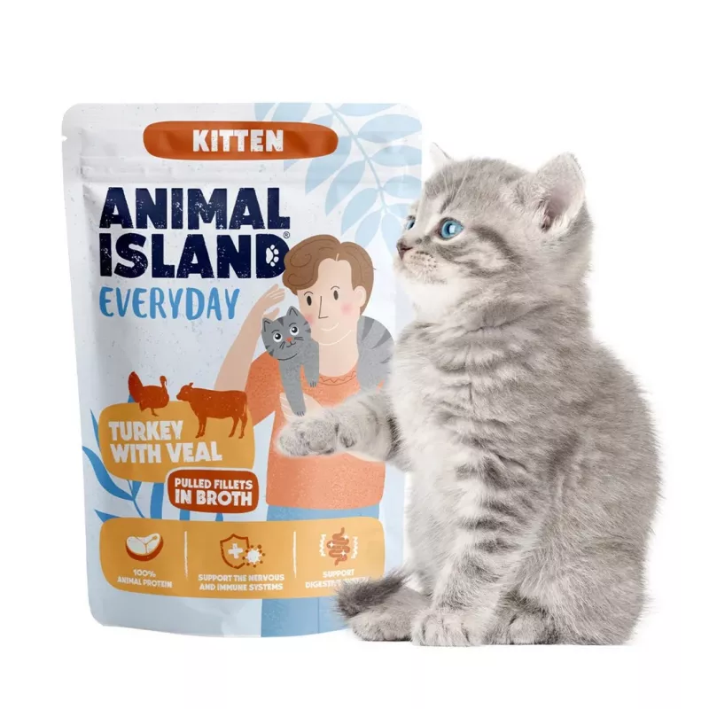 ANIMAL ISLAND Gatinho Peru com Vitela 85g