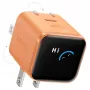 Carregador Anker Nano Charger 45W GaN USB-C com ActiveShield 5.0, Touch-Sensor, SmartDisplay, iPhone-Erkennung, laranja
