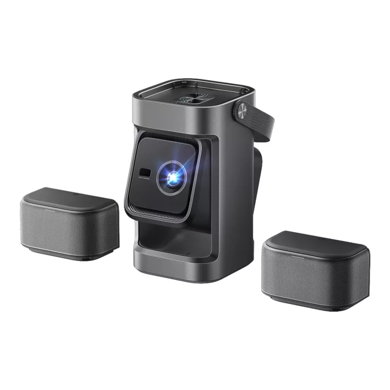 Projetor portátil Anker Nebula P1 com altifalantes removíveis, Full HD 1080p, 650 ANSI Lumen, som surround 2.0 de 20W, Android TV 11, Cinzento
