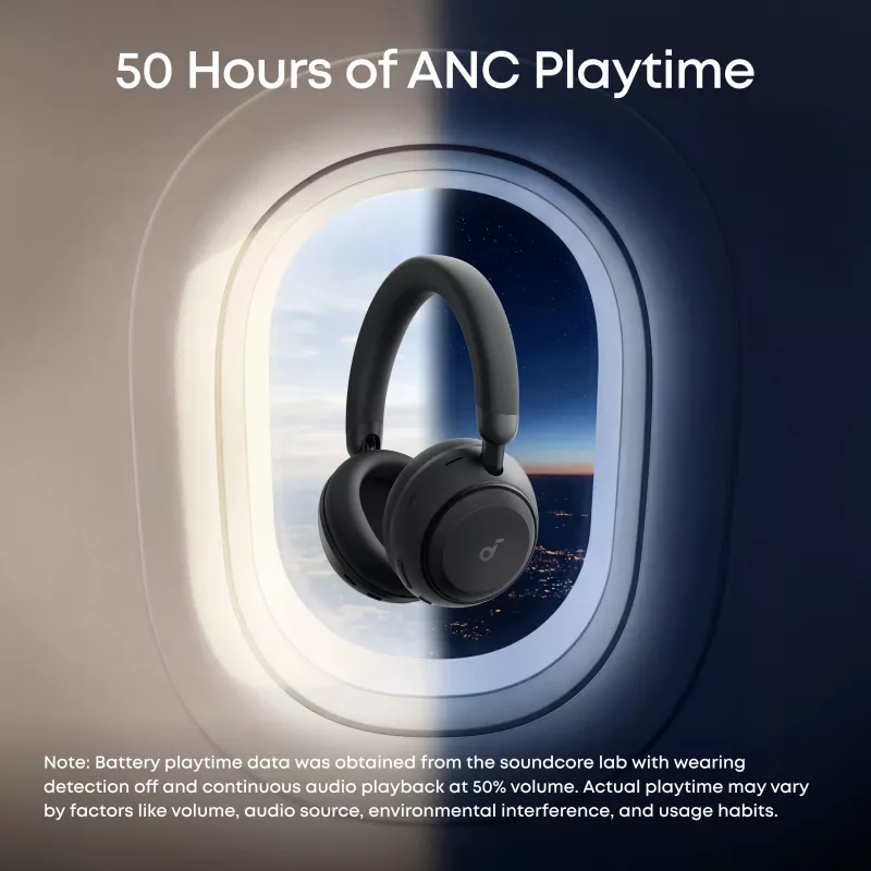Anker Soundcore Space 2 Auscultadores Over-Ear com cancelamento de ruído, Preto