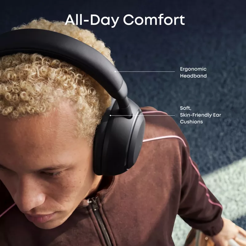 Anker Soundcore Space 2 Auscultadores Over-Ear com cancelamento de ruído, Preto