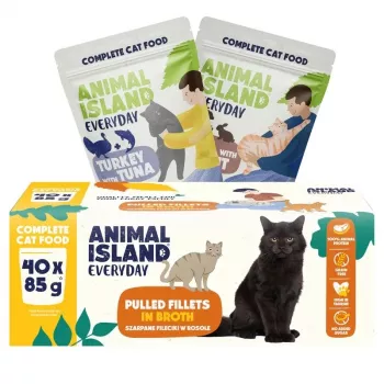 Animal Island Everyday comida húmida para gatos, sabores variados, 40 x 85 g