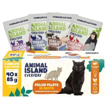 Animal Island Everyday comida húmida para gatos, sabores variados, 40 x 85 g