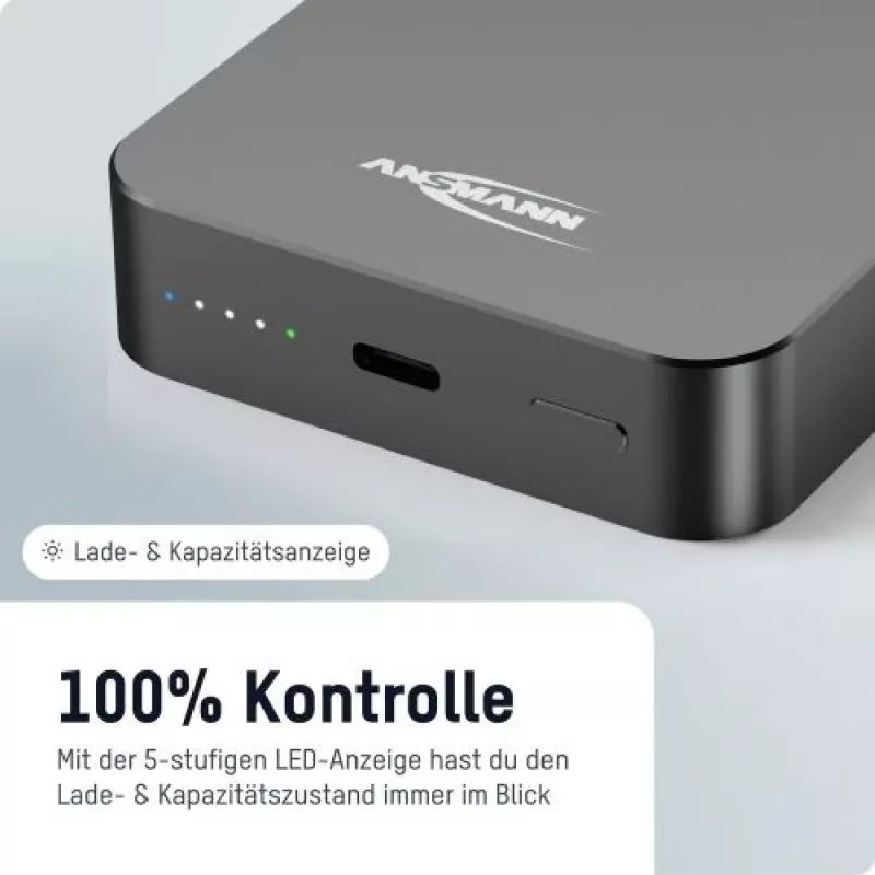 ANSMANN 1700-0199 10000 mAh Power bank sem fios antracite