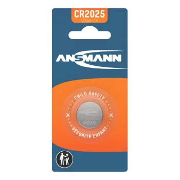 ANSMANN CR2025 Pilha de lítio tipo botão, 3V, 160mAh, blister de 1