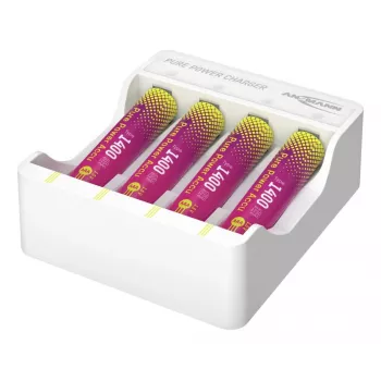ANSMANN PurePower Conjunto AAA Carregador com 4x pilhas AAA 800 mAh NiMH