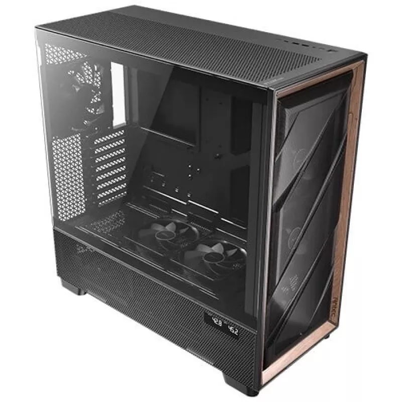 Antec Flux Pro Noctua Edition caixa Full Tower, preto/madeira, com hub de ventoinhas Noctua NA-FH1
