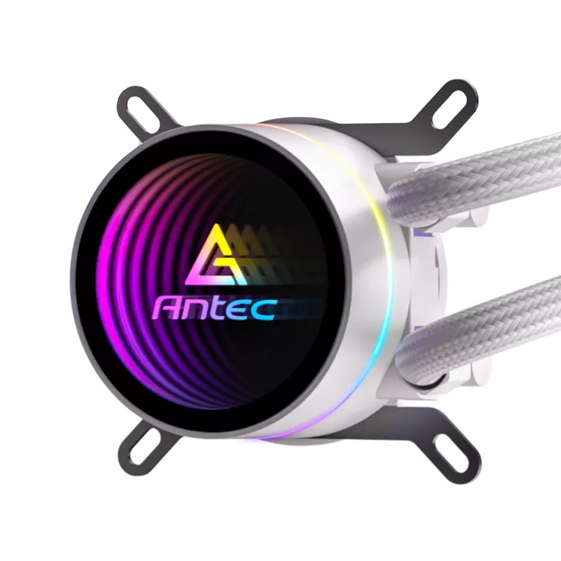 Refrigeração líquida para CPU all-in-one Antec Luna 360 ARGB - branco, radiador 360mm, 3 ventoinhas ARGB PWM de 120mm, compatível com Intel e AMD