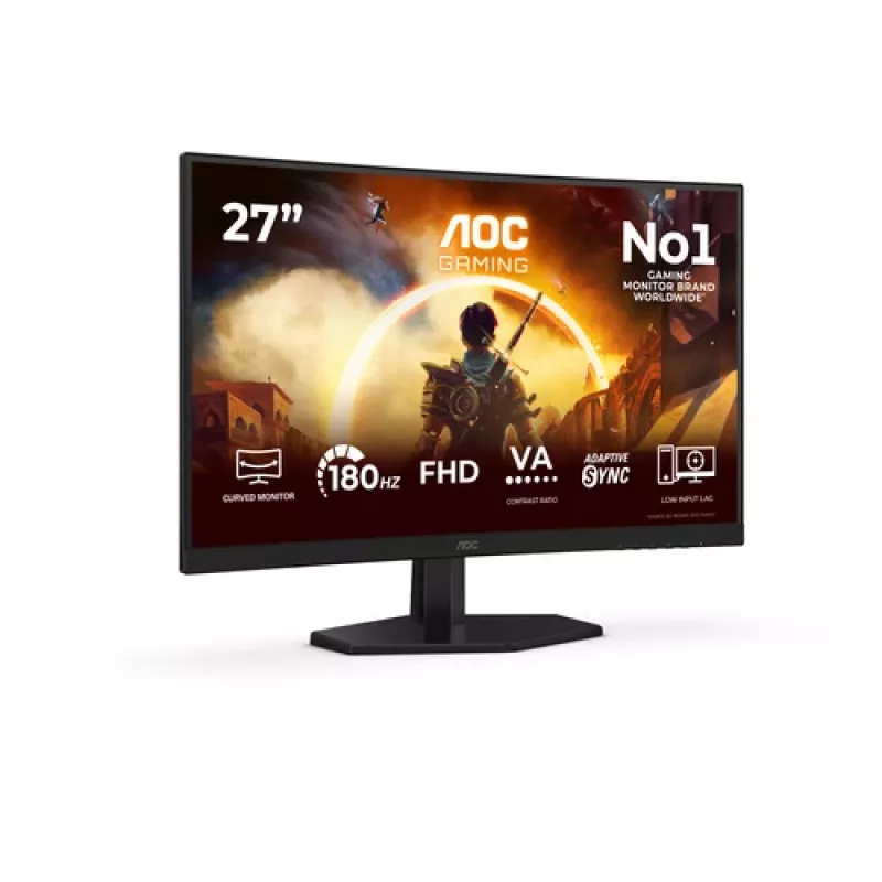 AOC C27G42FE - Monitor Curvo VA Full HD de 68,6 cm (27 polegadas), 180Hz, 4ms, HDR10, HDMI/DisplayPort, VESA