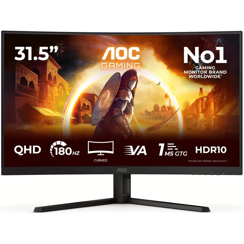 AOC CQ32G4 31,5 polegadas QHD monitor gaming curvo, 165Hz, 1ms, VA, FreeSync Premium, HDR10 (recondicionado)