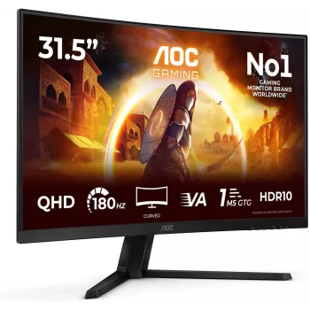 AOC CQ32G4 31,5 polegadas QHD monitor gaming curvo, 165Hz, 1ms, VA, FreeSync Premium, HDR10 (recondicionado)