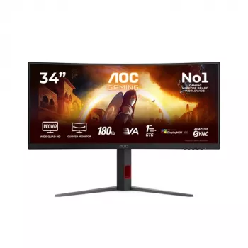 AOC CU34G4CA Monitor gaming curvo UWQHD VA de 34 polegadas, 180Hz, 1ms, FreeSync Premium