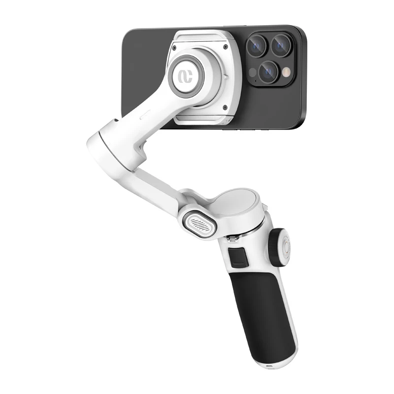 AOCHUAN Smart P2 estabilizador gimbal de 3 eixos com sensor AI, Magsafe, LED, branco