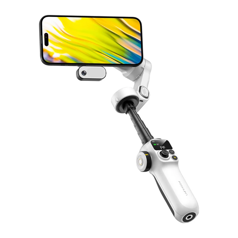 AOCHUAN Smart P2 estabilizador gimbal de 3 eixos com sensor AI, Magsafe, LED, branco