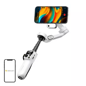 AOCHUAN Smart P2 estabilizador gimbal de 3 eixos com sensor AI, Magsafe, LED, branco
