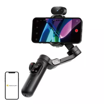 AOCHUAN Smart X Pro estabilizador gimbal de 3 eixos com rastreamento por IA e controlo por gestos para smartphone, preto