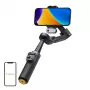 AOCHUAN Smart X3 estabilizador gimbal com rastreamento por IA, luz LED e bastão de selfie para smartphone, preto