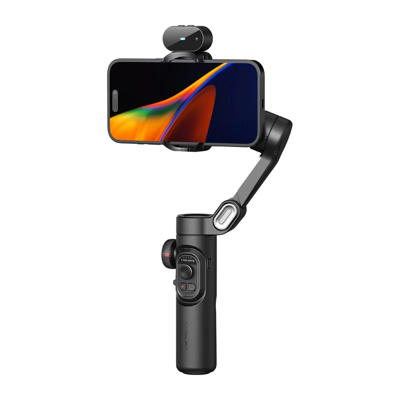 AOCHUAN Smart XE estabilizador gimbal de 3 eixos com rastreamento por IA e controlo por gestos para smartphone, preto