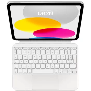 Apple Magic Keyboard Folio com trackpad - Inglês britânico (QWERTY) - branco - para iPad (10.ª geração)
