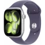 Apple Watch Series 11 (2025) GPS 46mm caixa de alumínio prateada com bracelete desportiva Purple Fog M/L