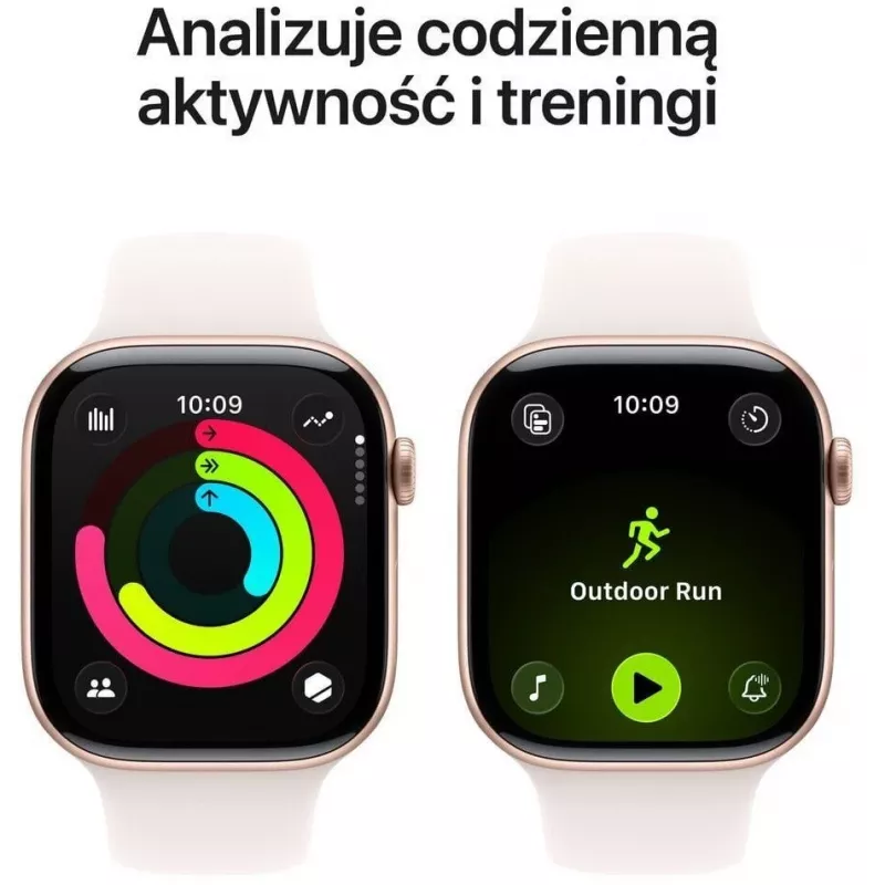 Apple Watch Series 11 GPS 46mm caixa de alumínio ouro rosa com bracelete desportiva Light Blush - S/M, modelo A3333, MEV64RK/A
