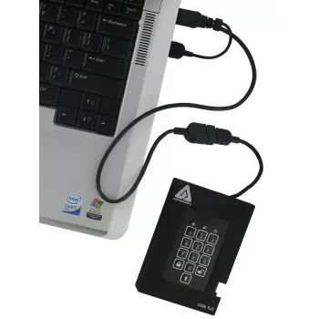 Apricorn Aegis Padlock Fortress A25-3PL256-500F disco externo - 500GB - USB 3.2 Gen 1 - encriptação de hardware AES 256-bit - preto