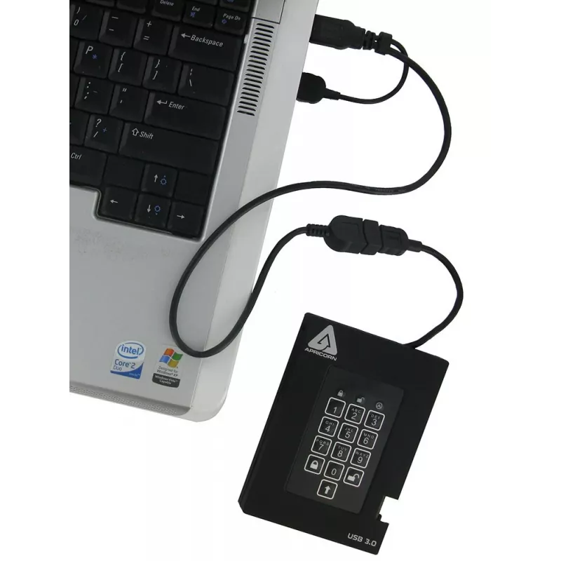 Apricorn Aegis Padlock Fortress A25-3PL256-500F disco externo - 500GB - USB 3.2 Gen 1 - encriptação de hardware AES 256-bit - preto