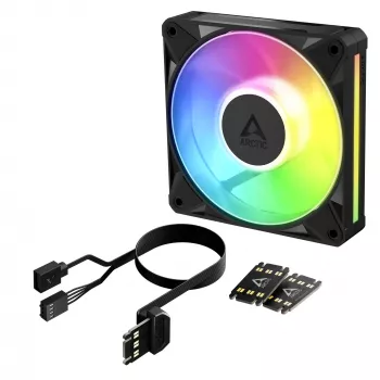 Arctic BioniX P12 Ventoinha A-RGB 120mm PWM com Daisy Chain, 400-2300 rpm, 77.6 CFM, Preto