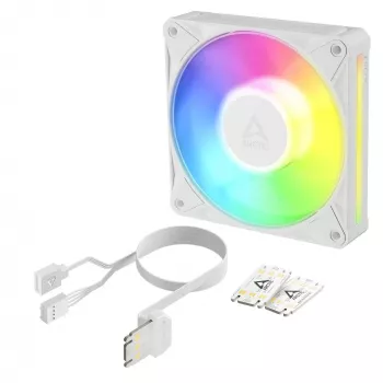 Arctic BioniX P12 A-RGB White Ventoinha para caixa 120mm PWM, 450-3000 rpm, RGB endereçável, Daisy Chain