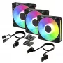 Ventoinha Arctic BioniX P14 A-RGB 140mm PWM pack de 3 - preto - RGB endereçável, 2500 rpm, 186 m³/h