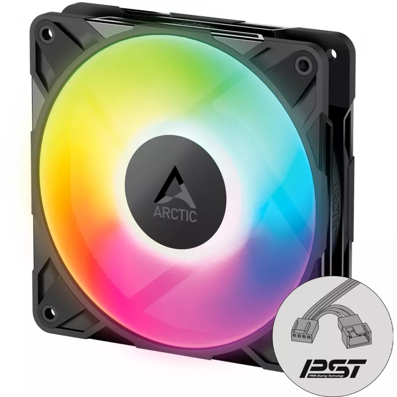 ARCTIC P12 PRO A-RGB LN pack de 3 preto ventoinha de caixa 120 mm