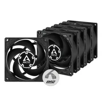 ARCTIC P8 PWM PST Ventoinha 80 mm pack de 5 - Preto/Branco