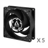 ARCTIC P8 PWM PST Ventoinha 80 mm pack de 5 - Preto/Branco