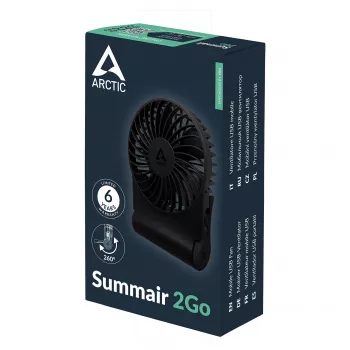 Ventilador de mesa recarregável Arctic Summair 2Go - 10 cm (preto)