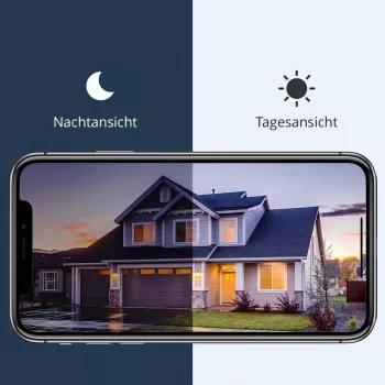 Câmara de segurança inteligente com bateria Arenti POWER1Q 2K, deteção de pessoas por IA, visão noturna a cores, IP65, preto